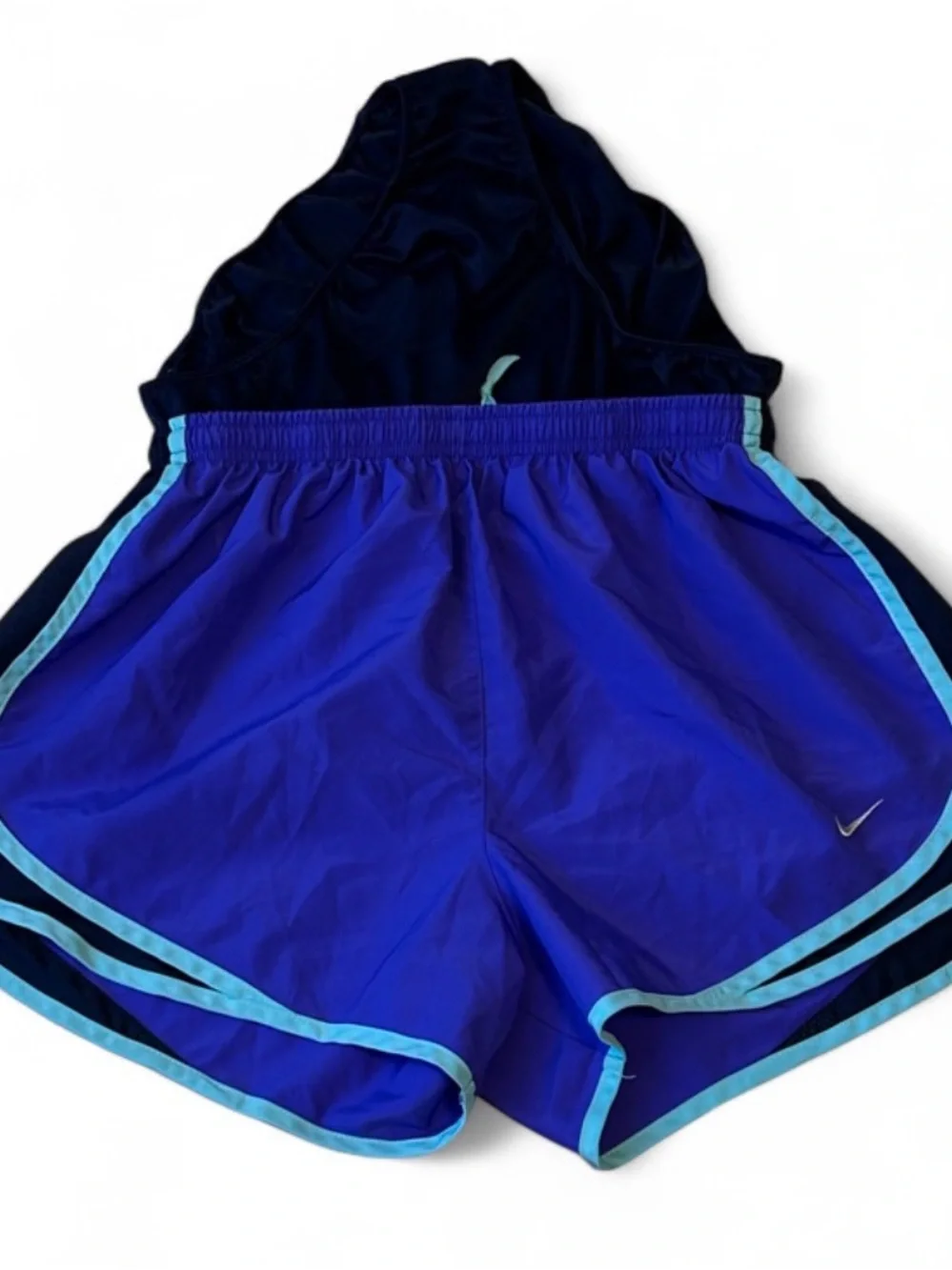 Nike Dri-Fit Women's Royal Blue Athletic Shorts with Teal Trim M, NWOT